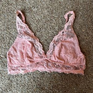 Pink lace bralette